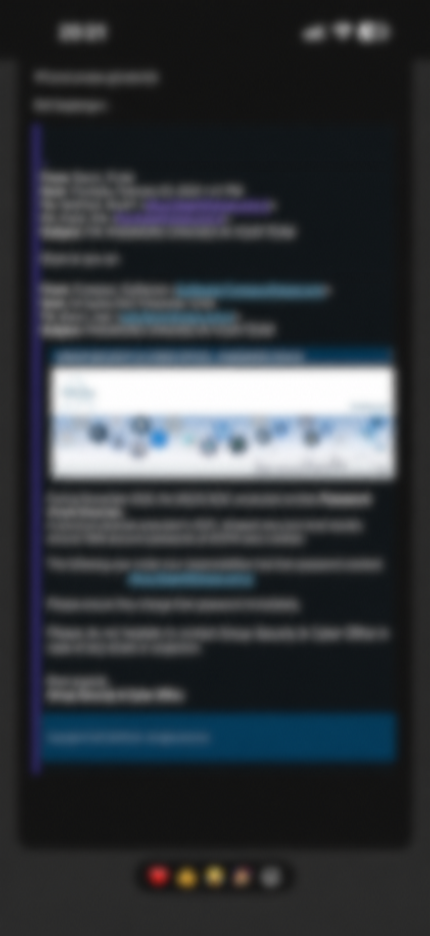 Correspondence on the password-security test — Blurred image